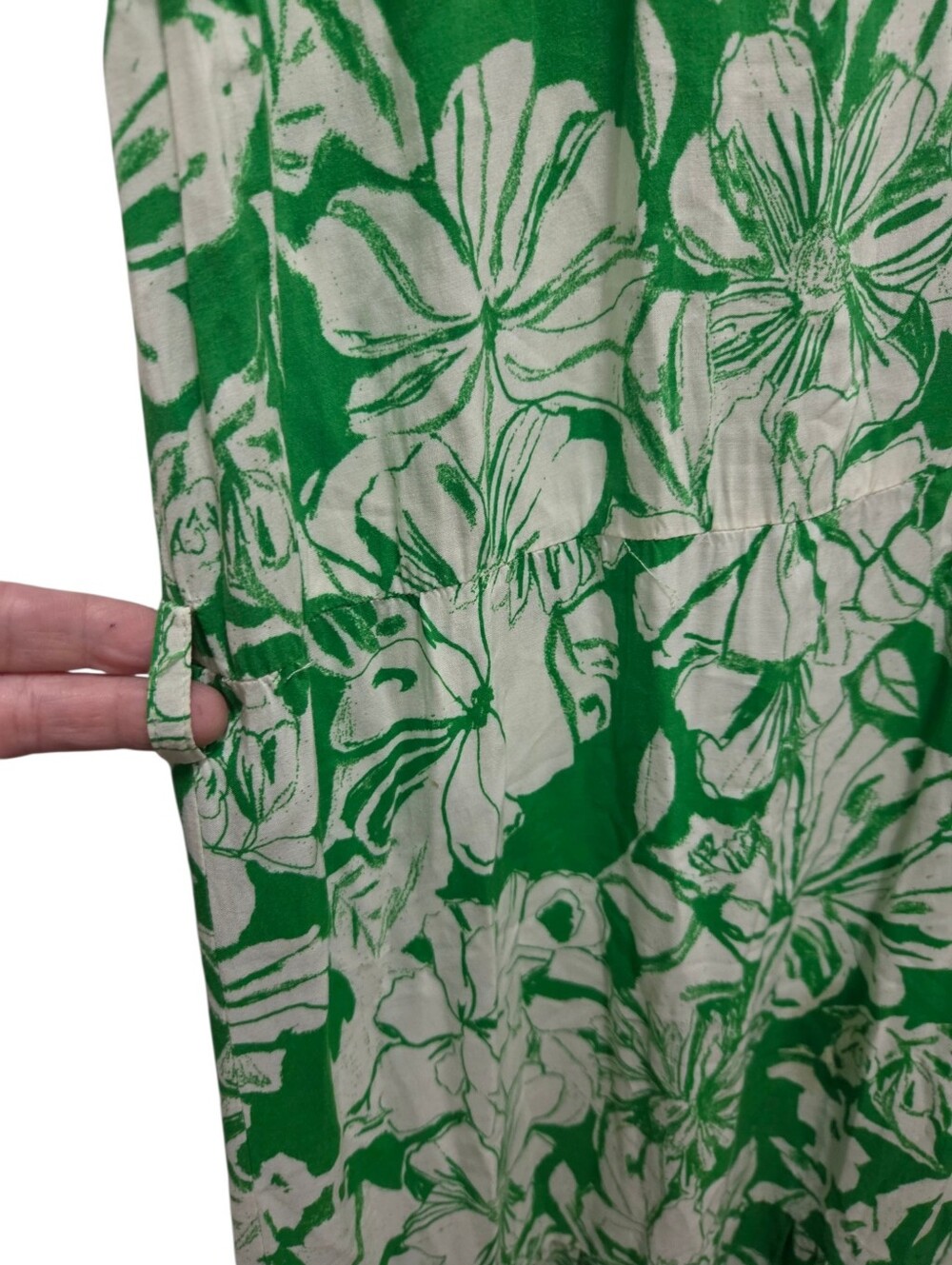 Zara Green White Tropical Floral Maxi Dress EUR L USA L Resort Vacation Chic - Picture 5 of 6
